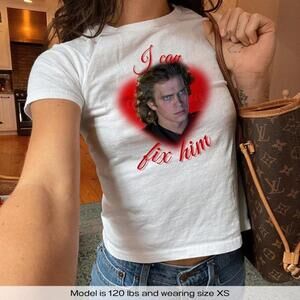 Baby Anakin Skywalker I Can Fix Him Aesthetic Starwars Y2K Baby Tee Shirt